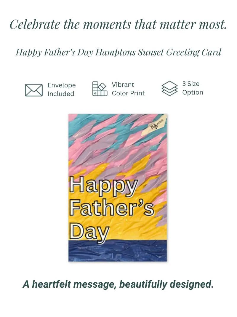 Happy Father's Day Hamptons Sunset Greeting Card