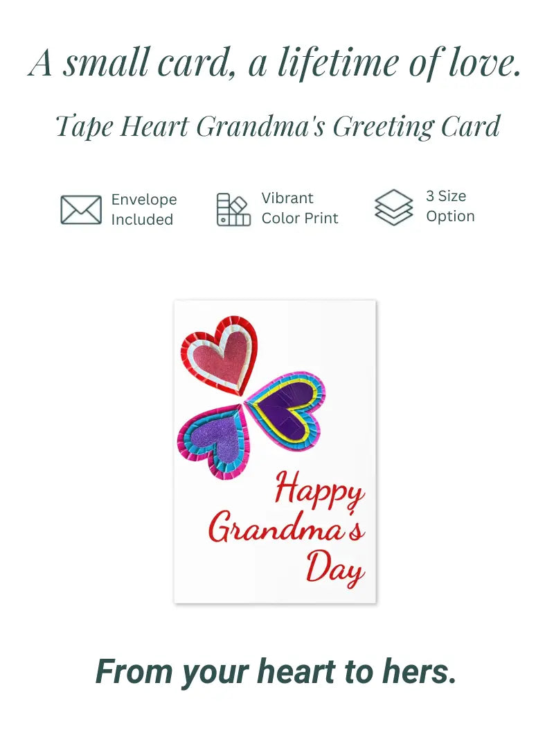Tape Heart Grandma's Greeting Card