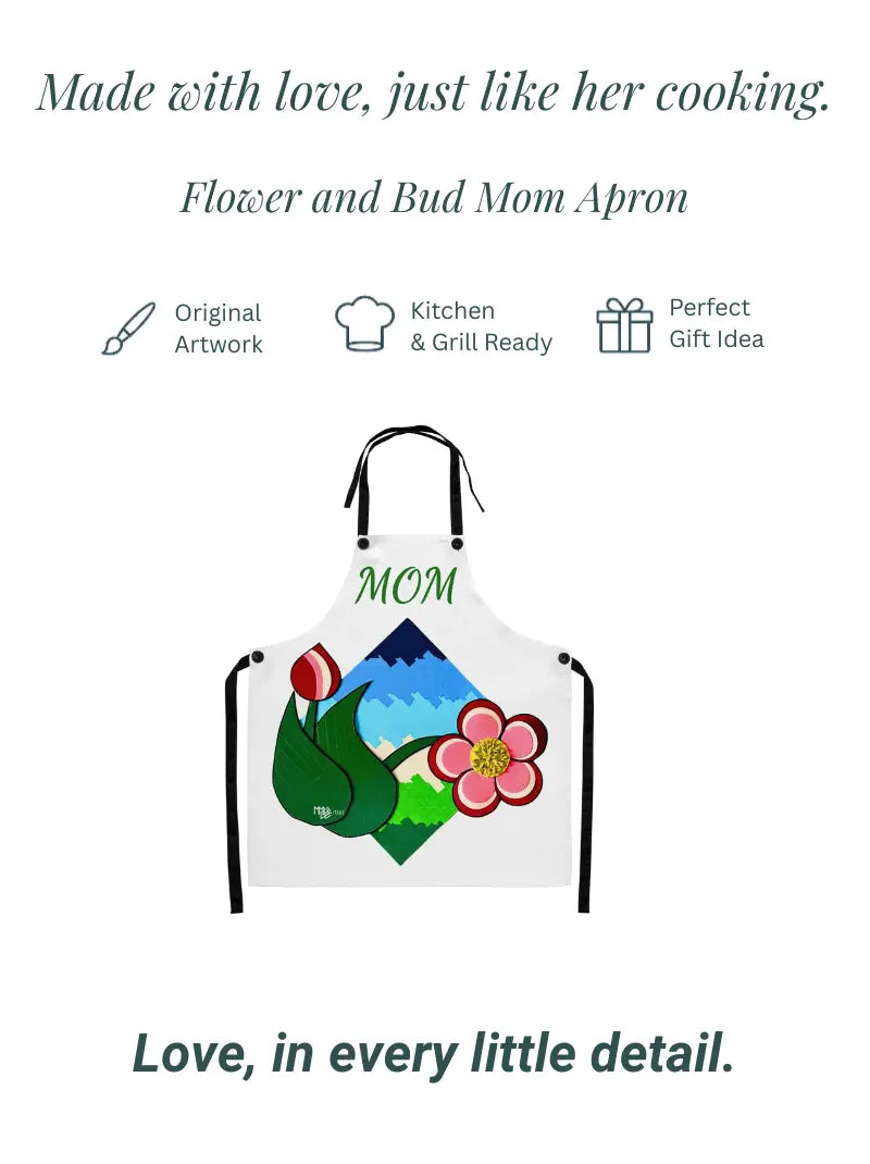 Flower and Bud Mom Apron
