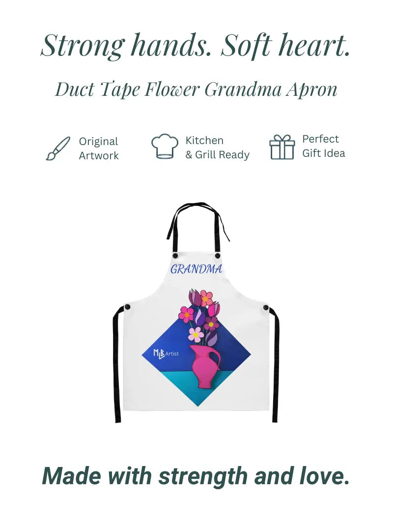 Duct Tape Flower Grandma Apron