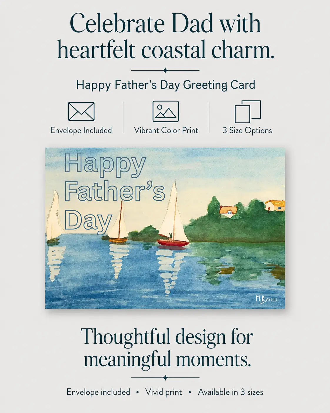 Happy Father's Day Sailboats Greeting Card