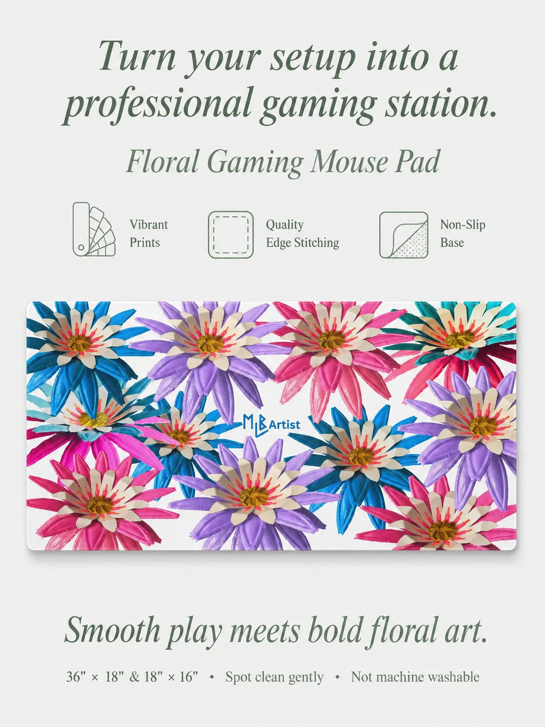 Electric Daisy Field Gaming Mouse Pad