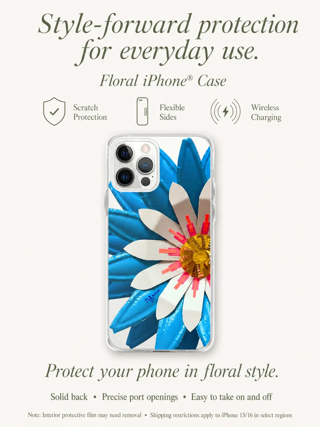 Blue Electric Daisy Clear Case for iPhone®
