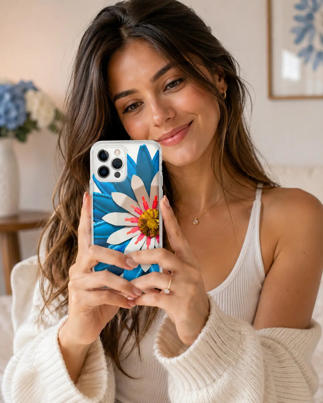 Blue Electric Daisy Clear Case for iPhone®