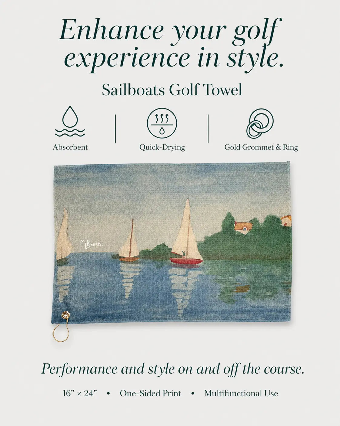Sailboats Golf Towel