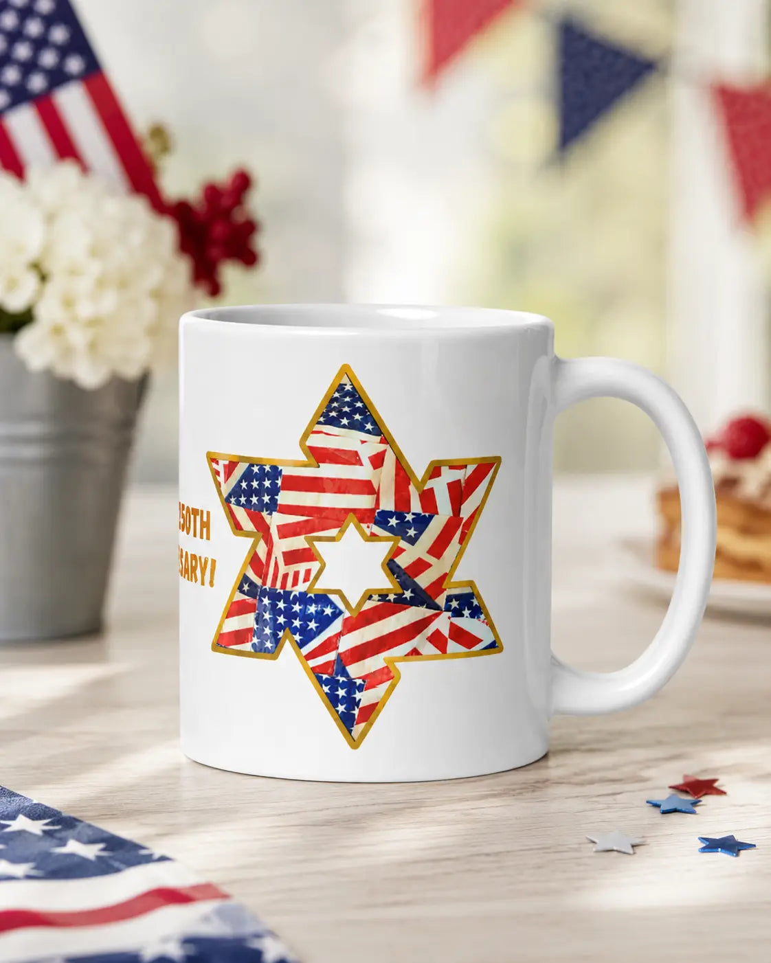 Happy 250th Anniversary American Star White Glossy Mug