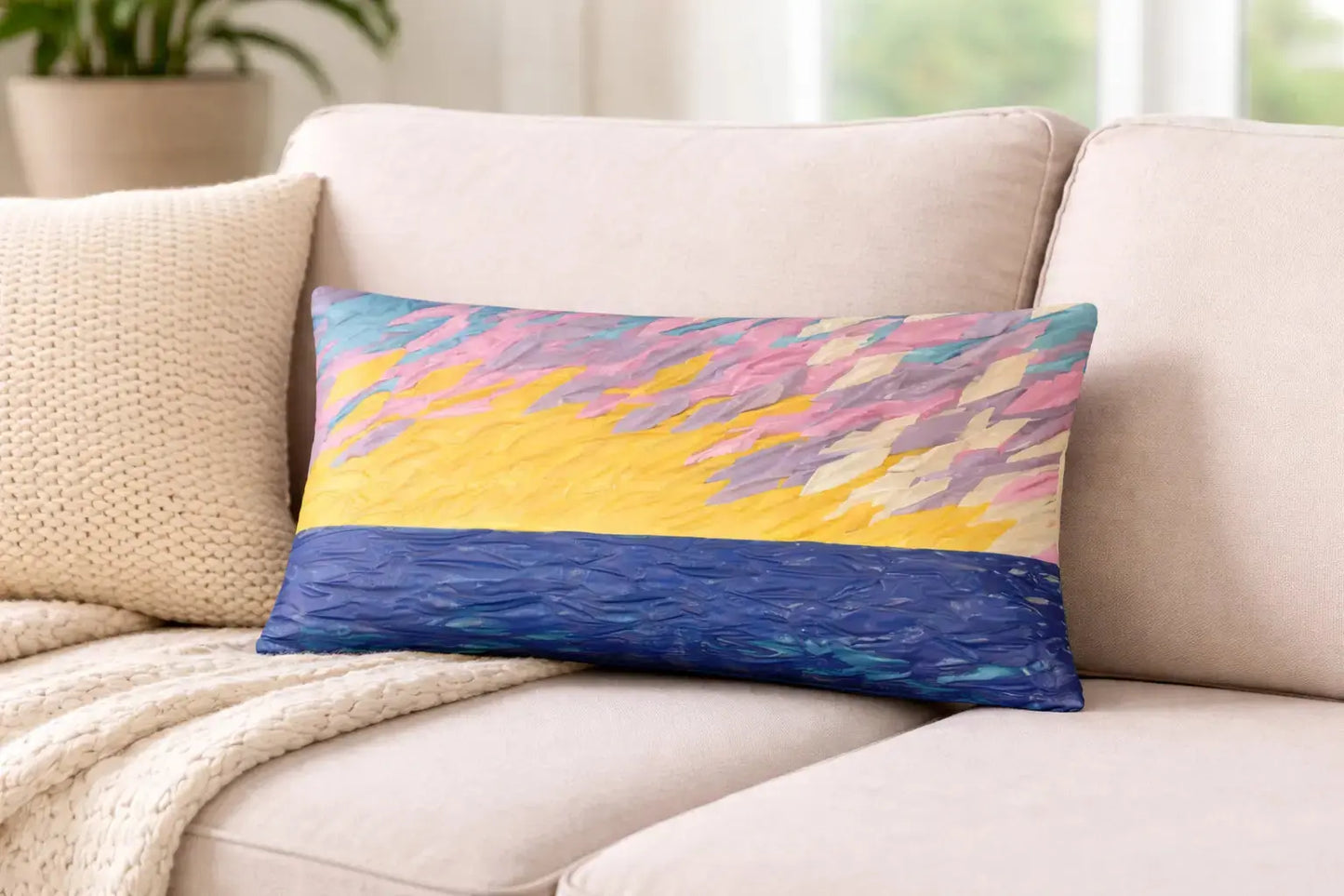 Sunset On Water Basic Pillow MLB Artist