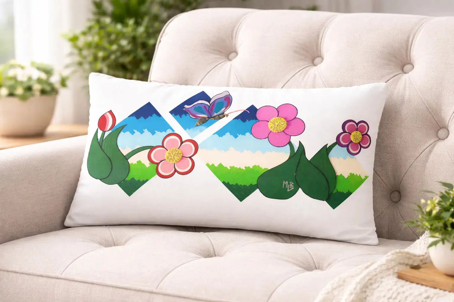 Flower Field Fantasy Basic Pillow MLB Artist