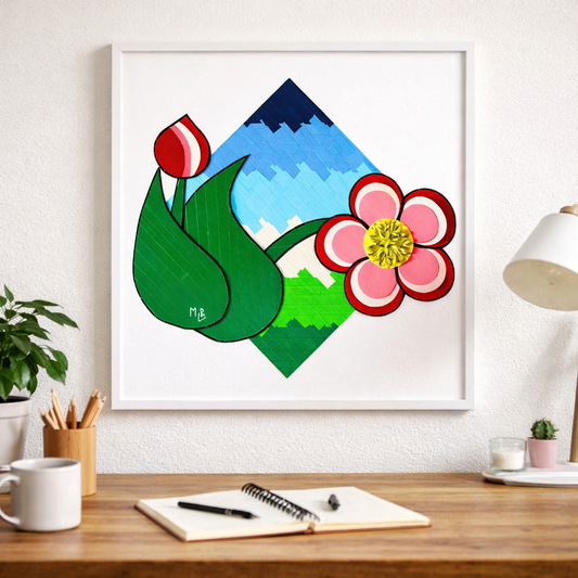 Flower and Bud Framed Poster