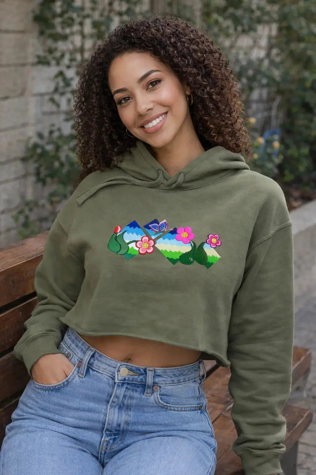 Flower Field Fantasy Crop Hoodie MLB Artist