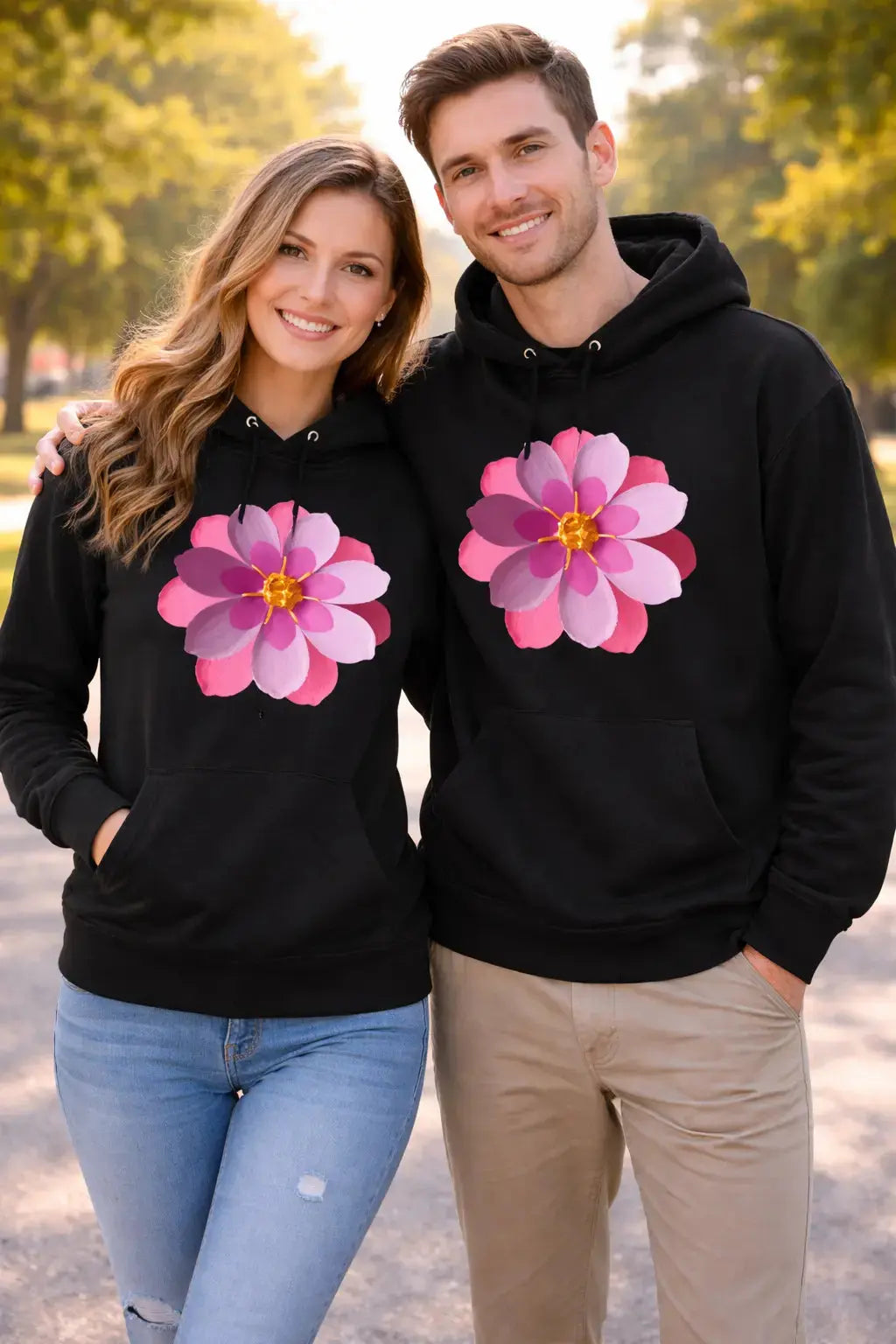 Pink Flower Unisex Hoodie MLB Artist