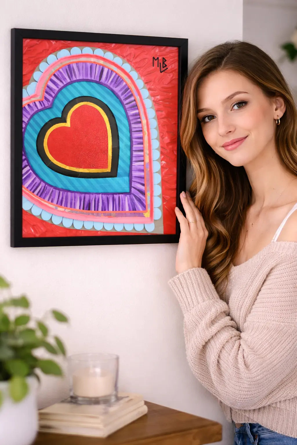 Heart Framed Poster MLB Artist