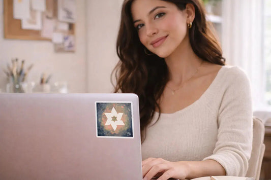 White Star Of David Bubble-Free Stickers MLB Artist