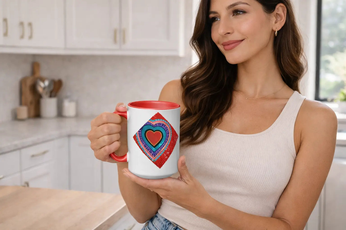 Heart Mug With Color Inside MLB Artist