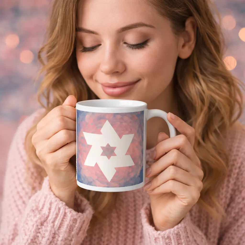 White Star Of David White Glossy Mug
