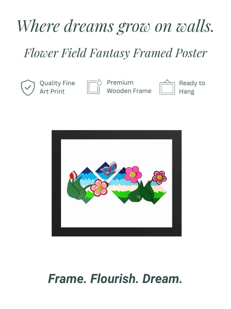 Flower Field Fantasy Framed Poster
