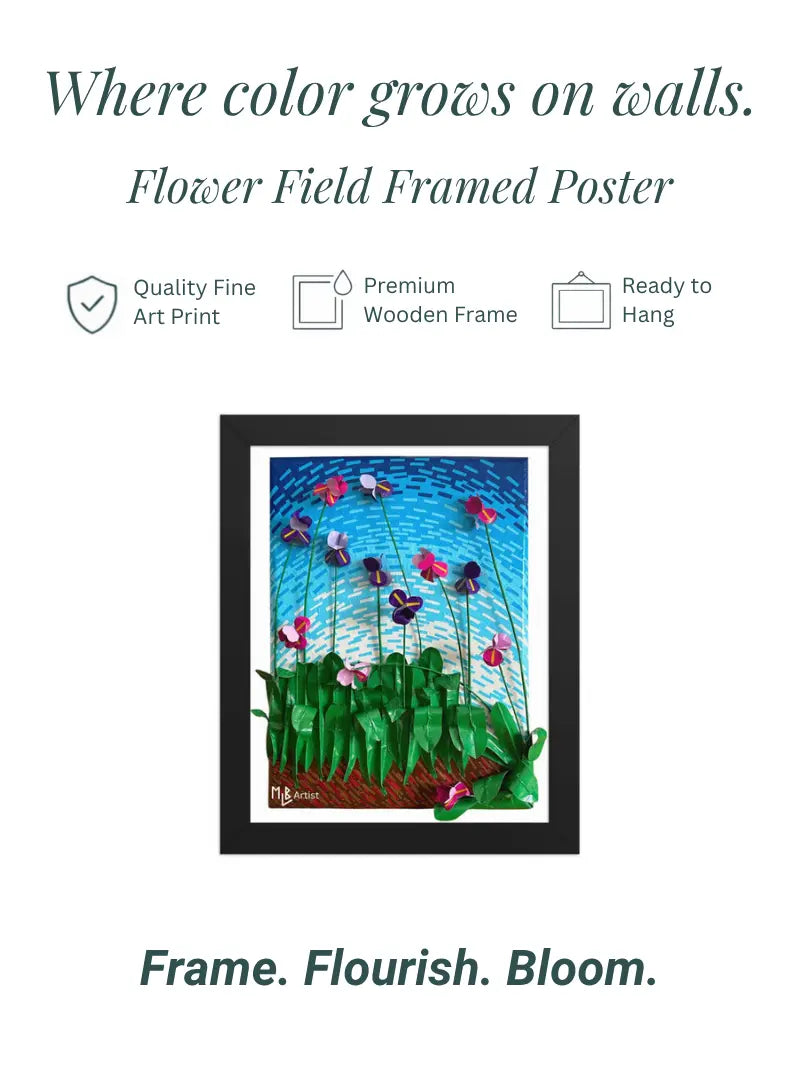 Flower Field Framed Poster
