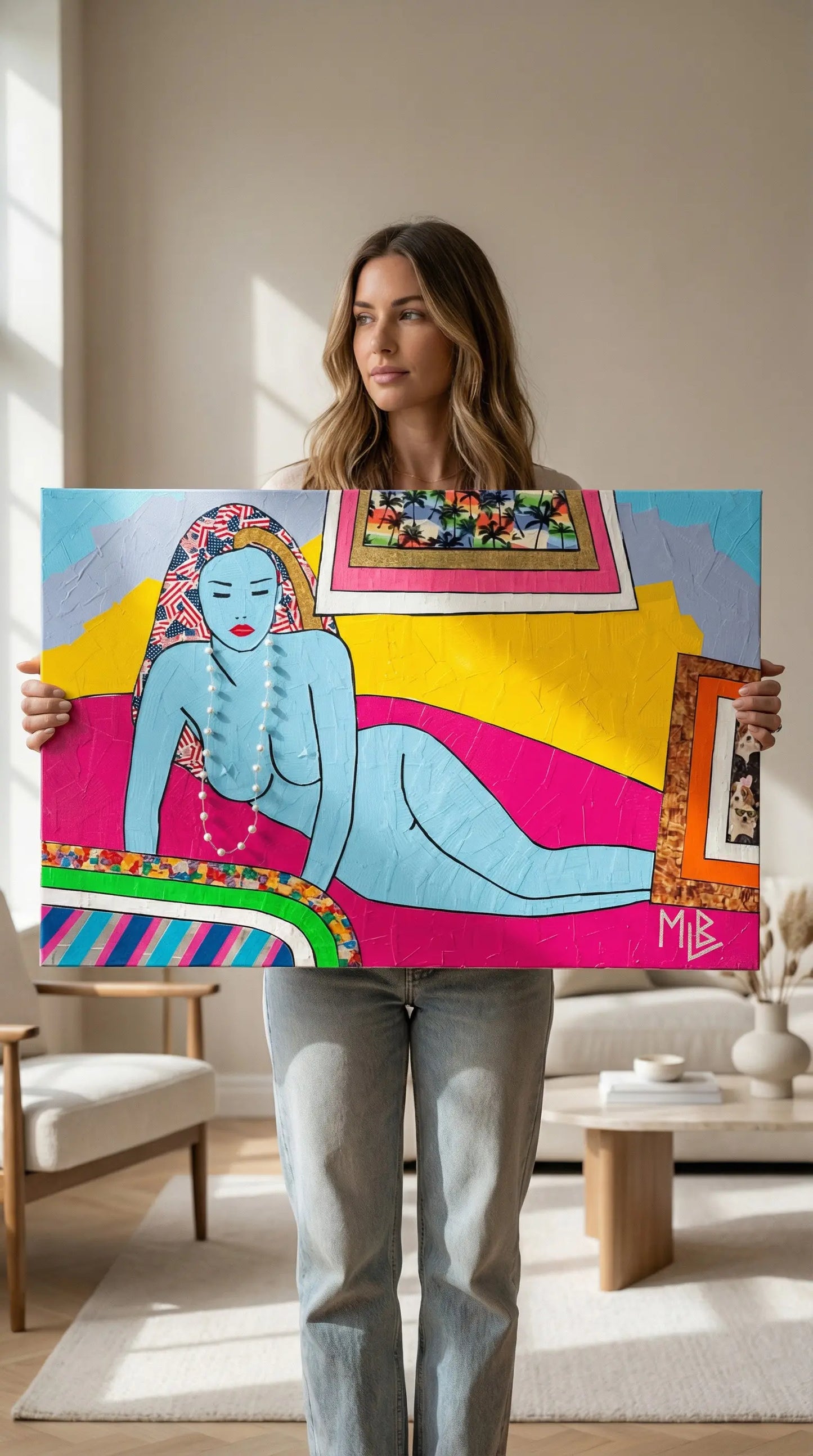 American Woman Reclining (Custom Original) MLB Artist