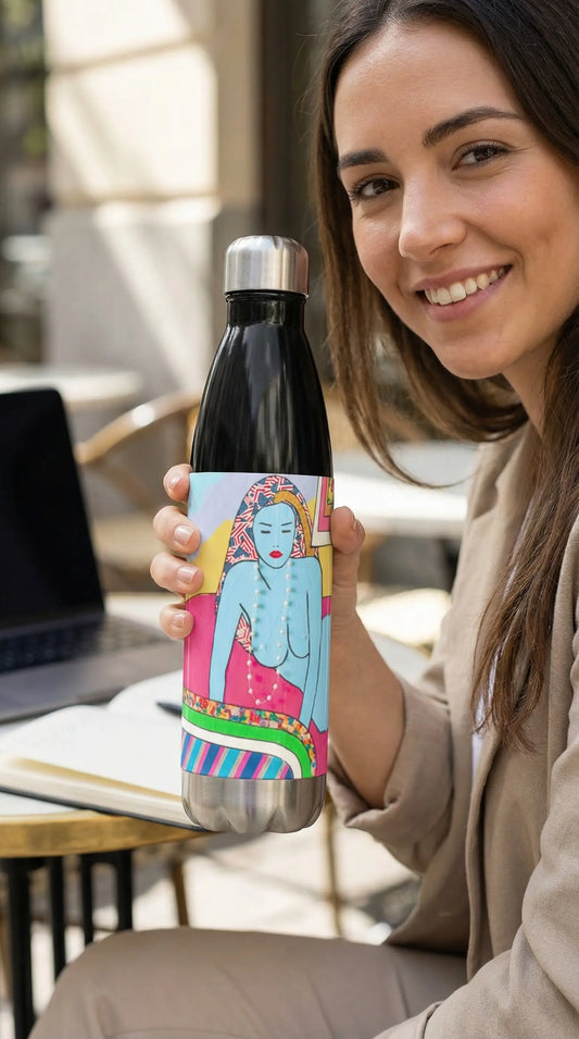 American Woman Reclining Stainless Steel Water Bottle MLB Artist