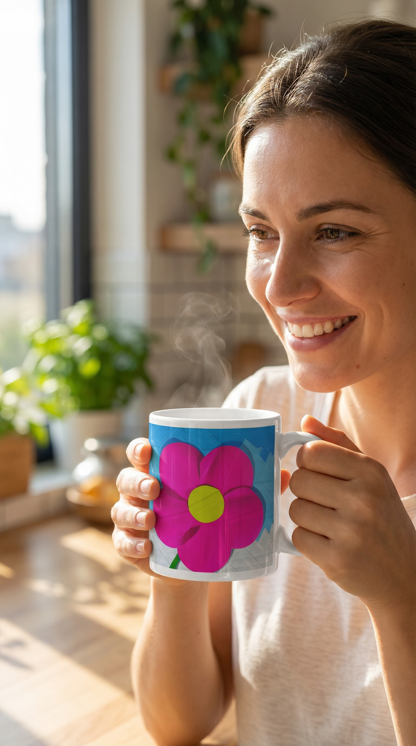 Flower Close Up White Glossy Mug