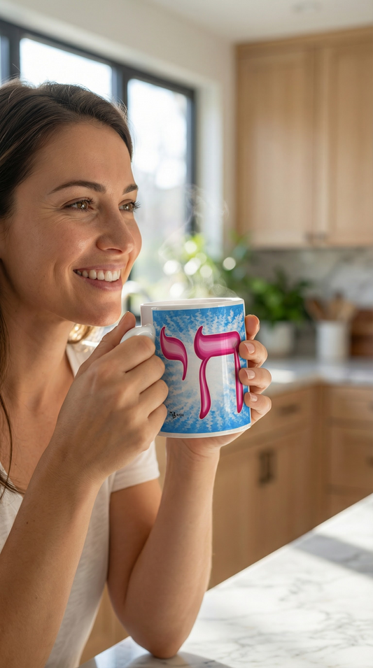 Pink Blue White Glossy Mug