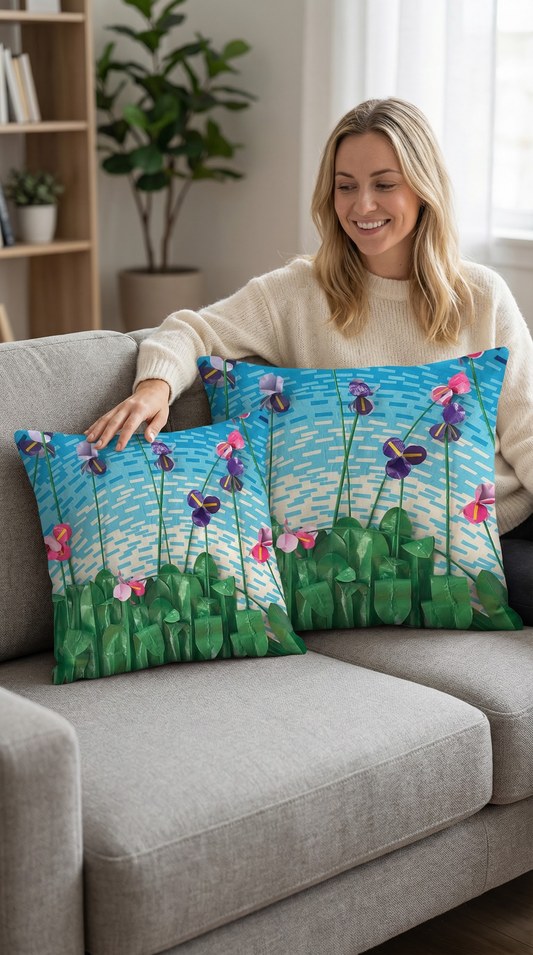 Flower Field Basic Pillow