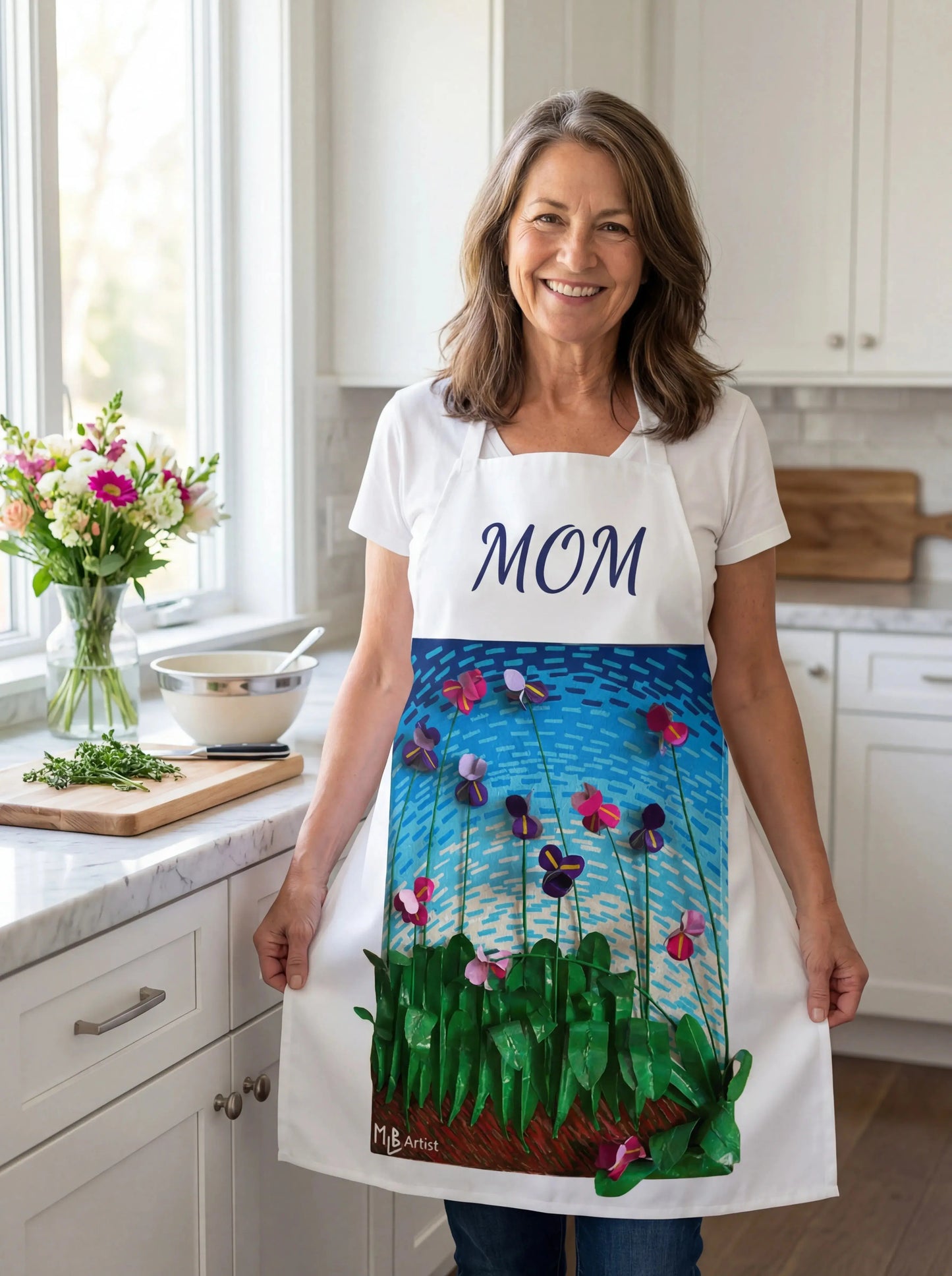 Flower Field Mom Apron
