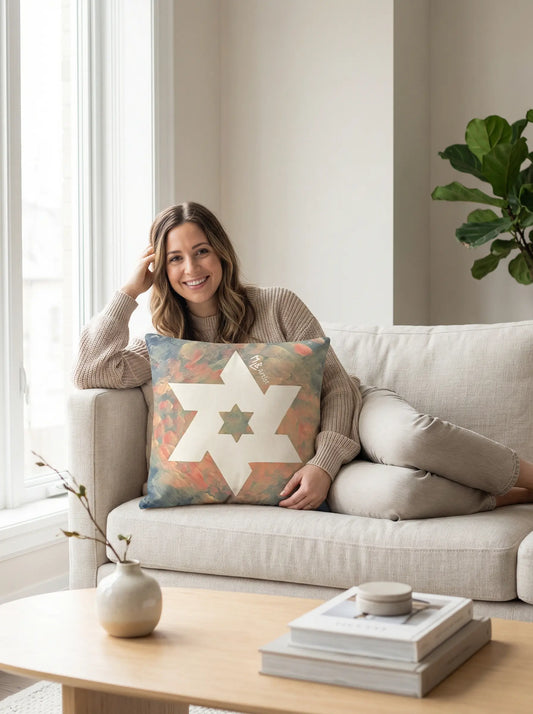 White Star Of David Basic Pillow MLB Artist