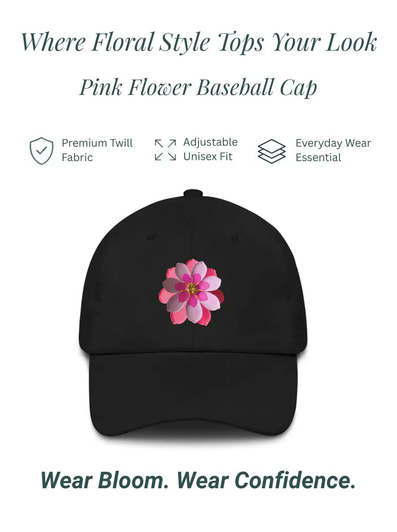 Pink Flower Baseball Cap