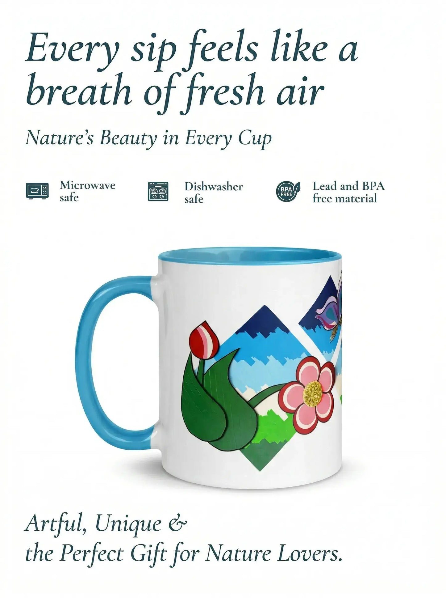 Flower Field Fantasy Mug with Color Inside MLB Artist
