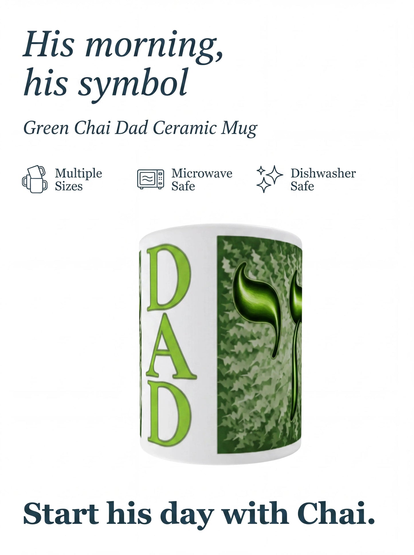 Green Chai Dad White Glossy Mug