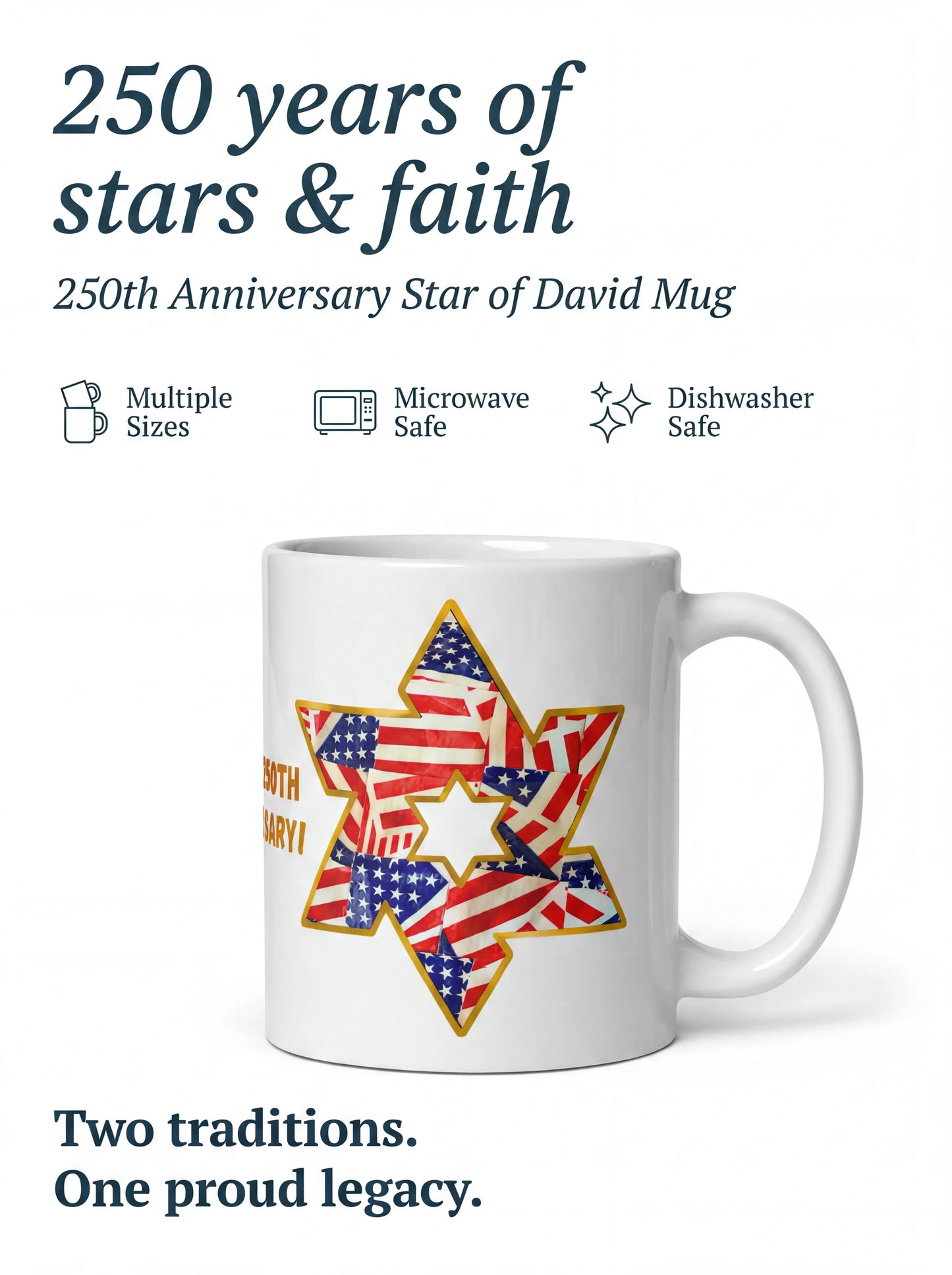 Happy 250th Anniversary American Star White Glossy Mug
