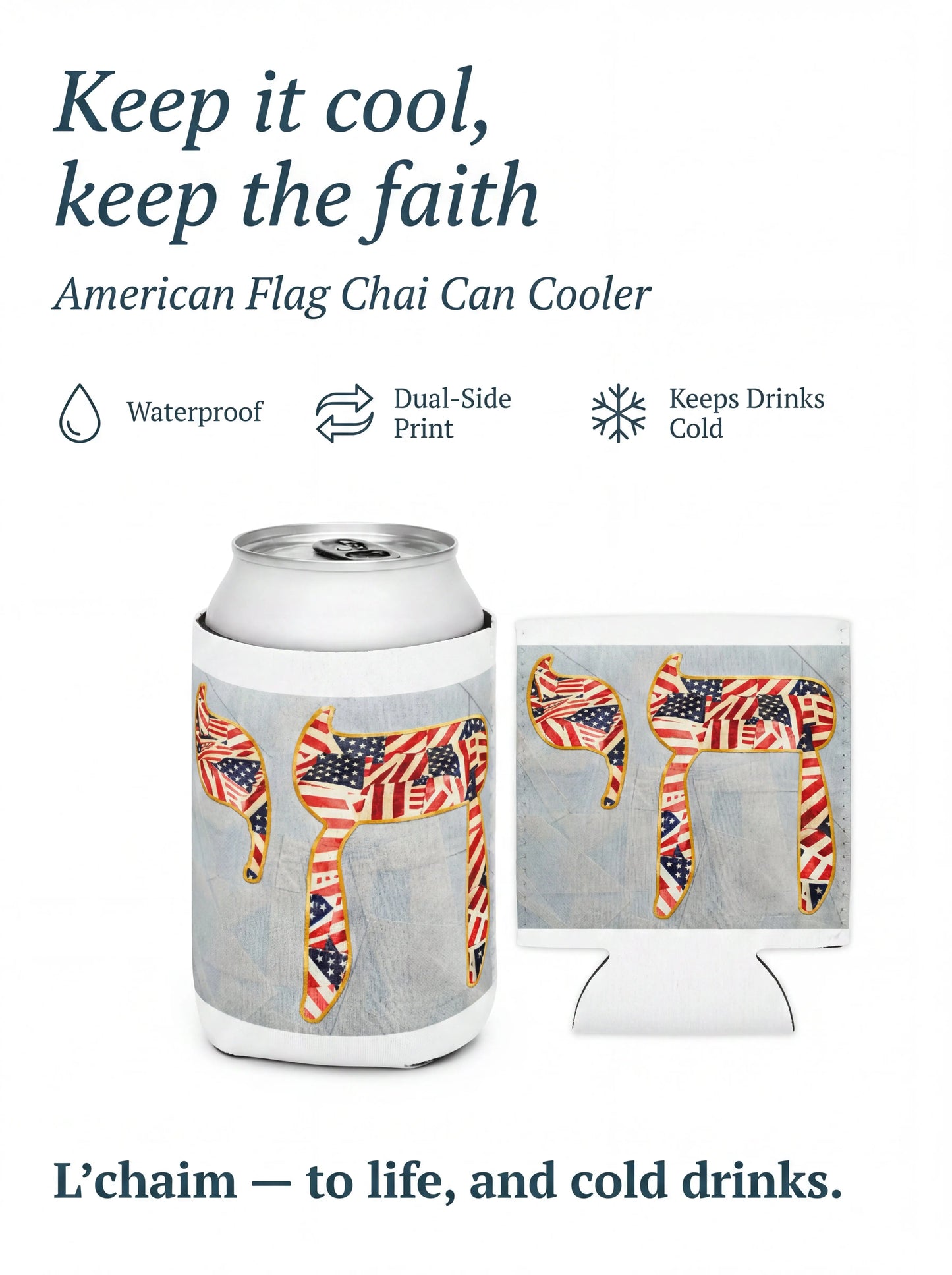 American Flag Chai Can Cooler