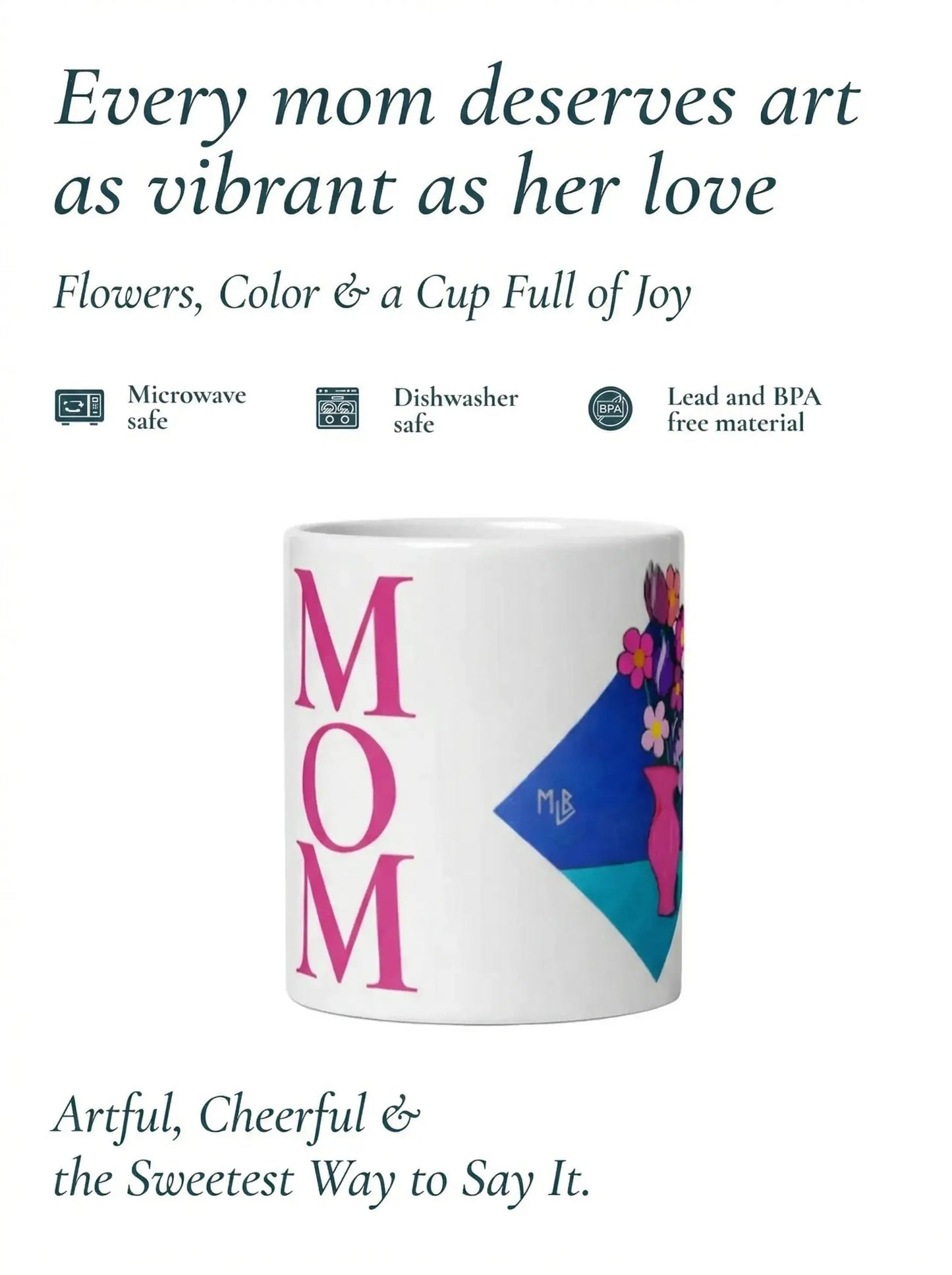 Duct Tape Flower Mom White Glossy Mug