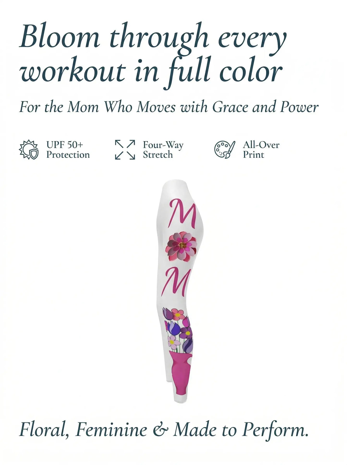 MOM Flowers Yoga Leggings