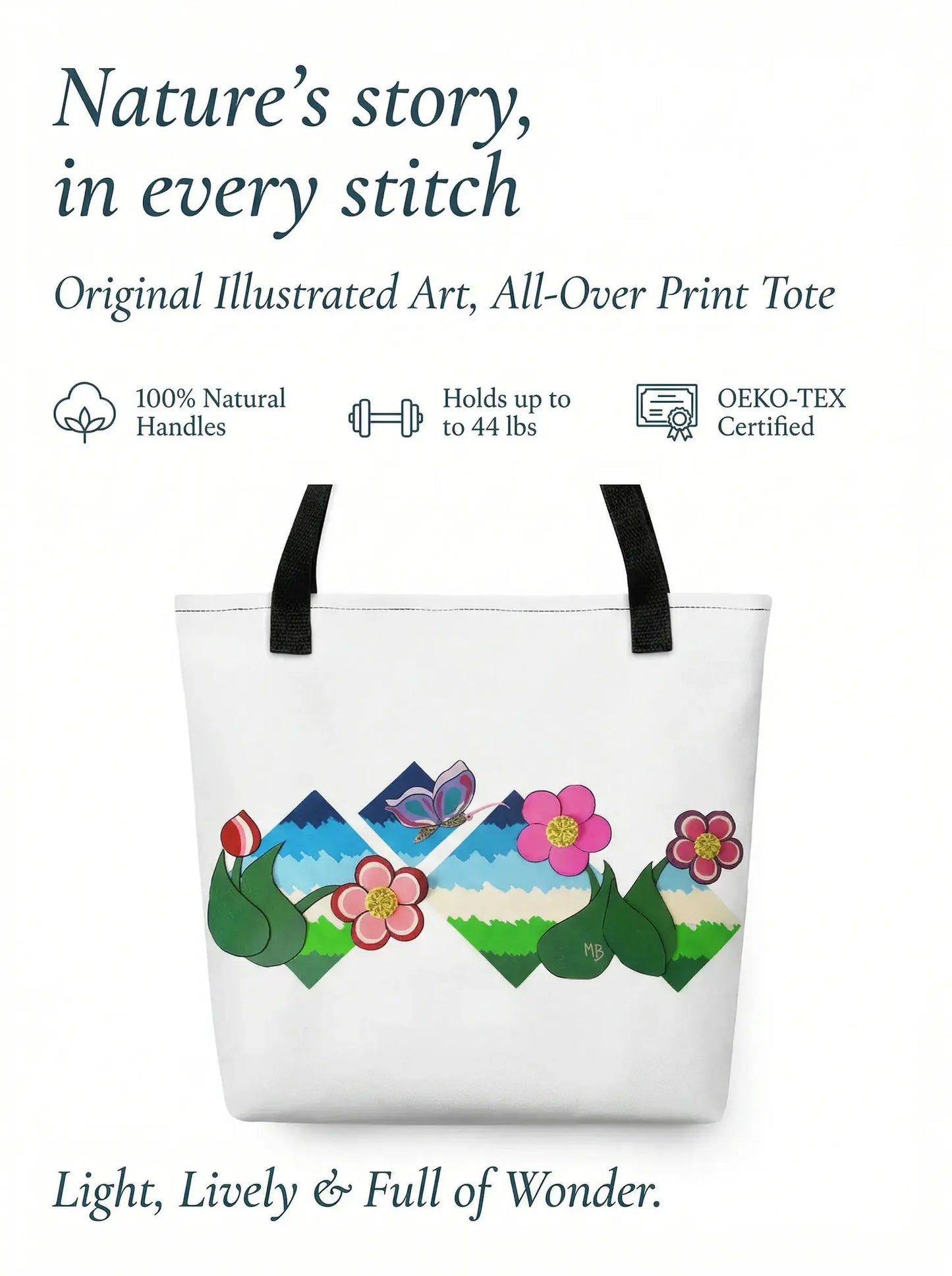 Flower Field Fantasy Tote Bag