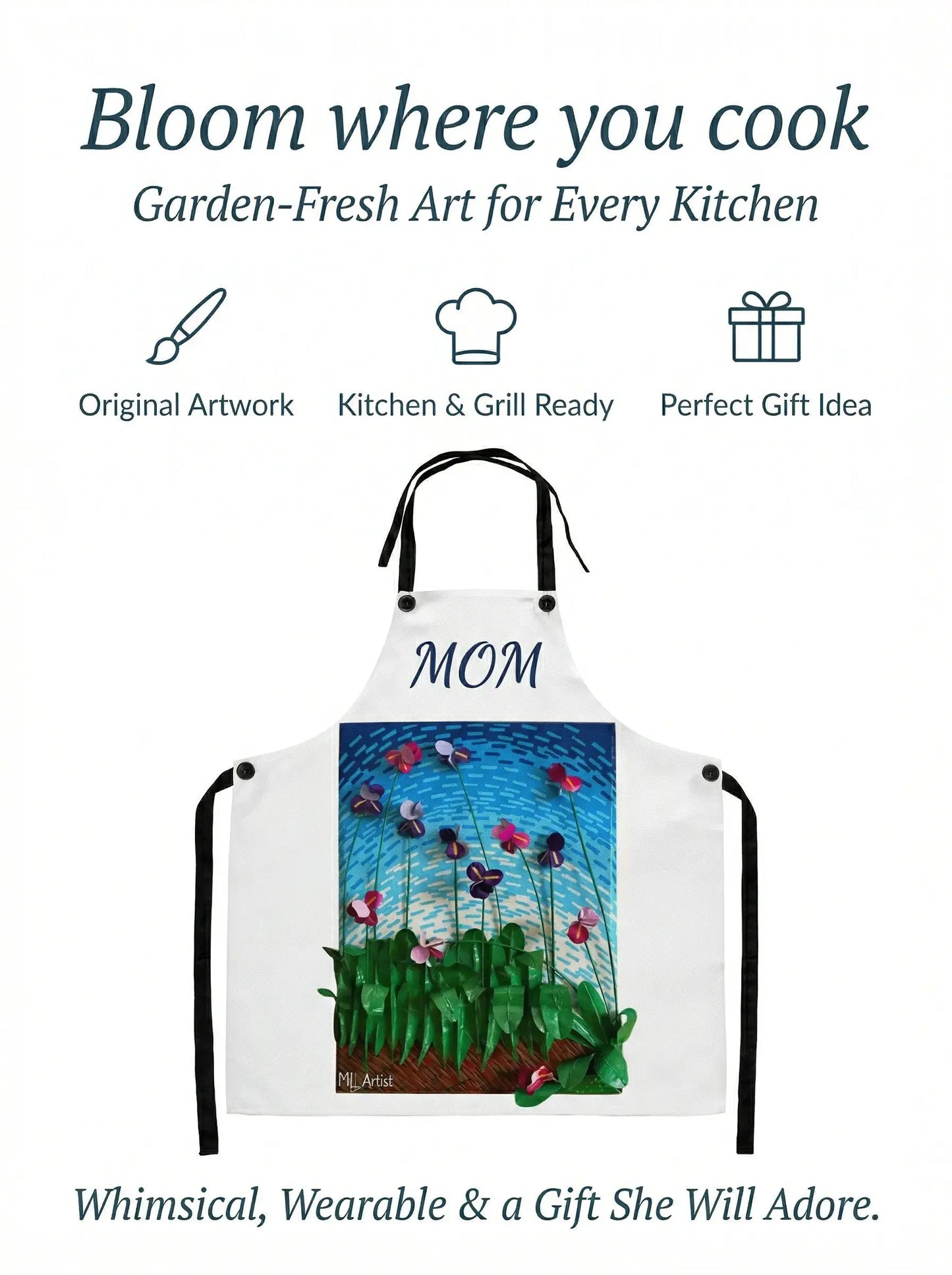 Flower Field Mom Apron