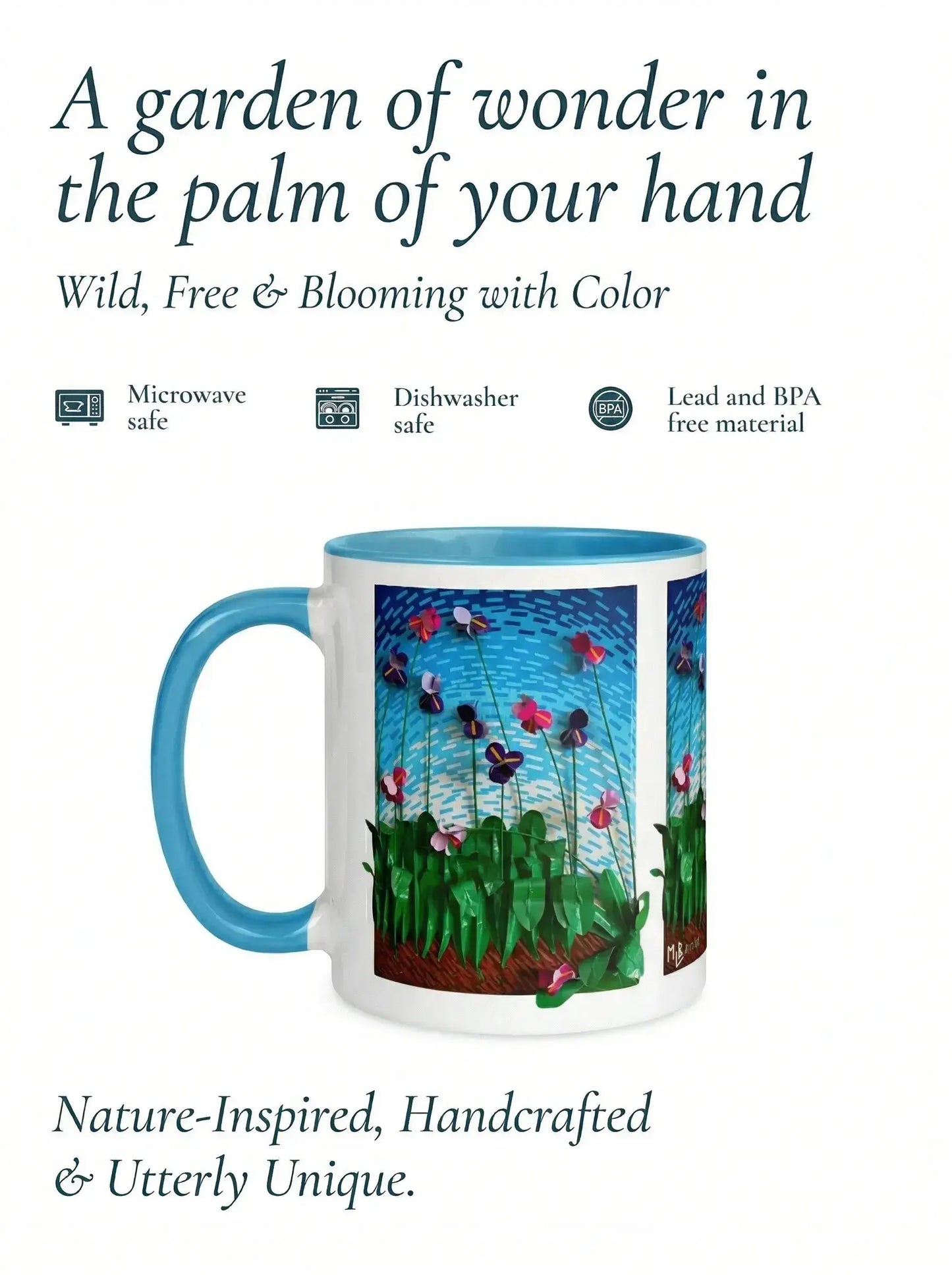 Flower Field Mug with Color Inside MLB Artist