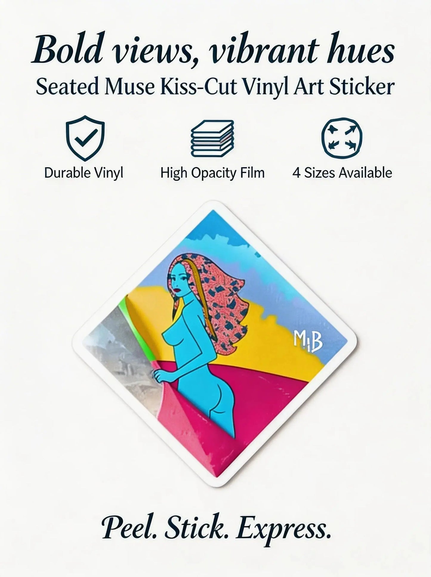 Diamond American Woman Bubble-Free Stickers