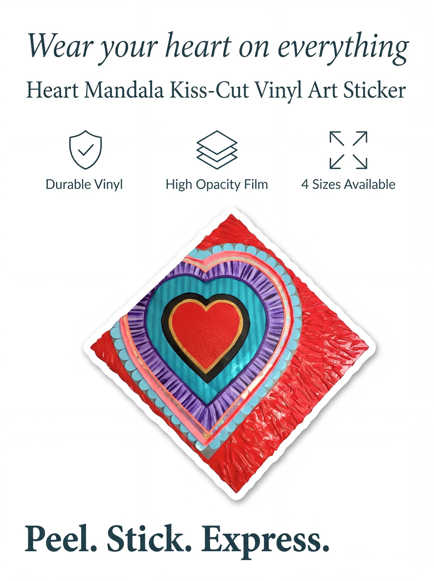 Heart Bubble-Free Stickers