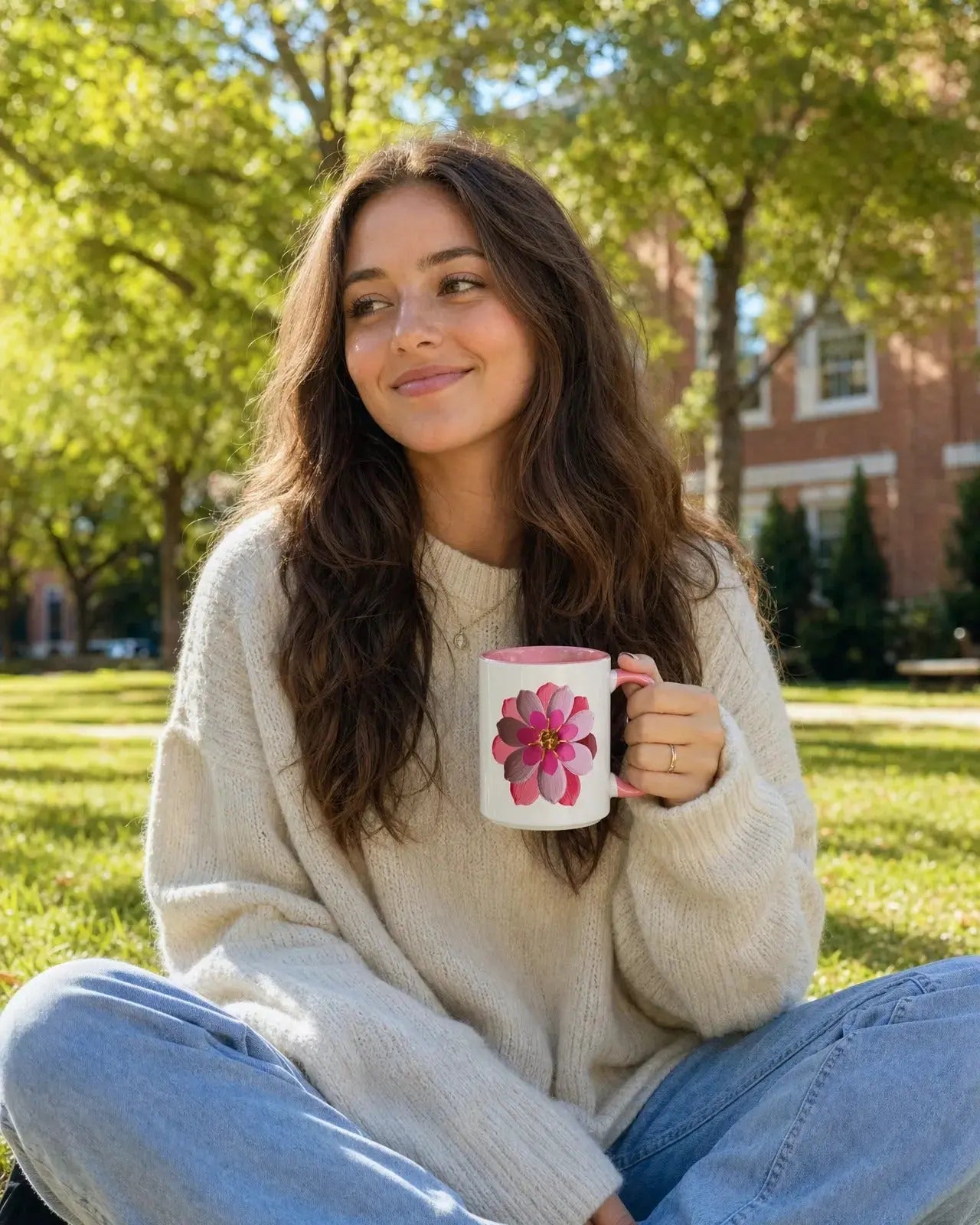 Flower Mug With Color Inside