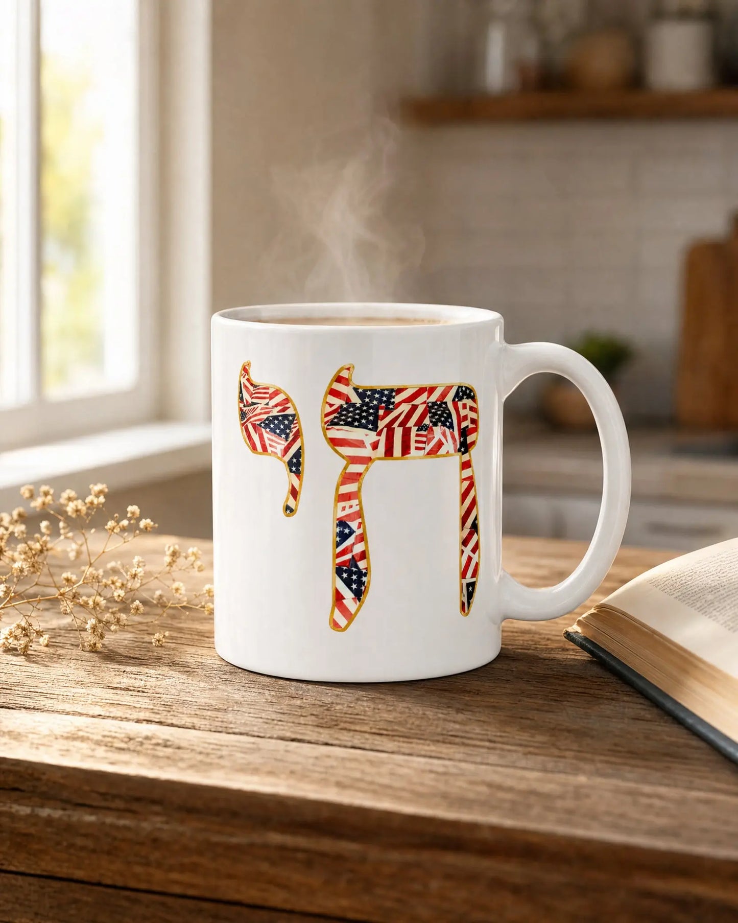 American Flag Chai White Glossy Mug