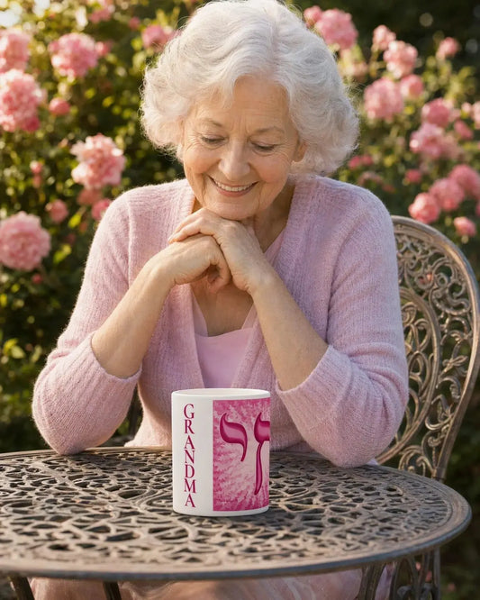 Pink Chai Grandma White Glossy Mug