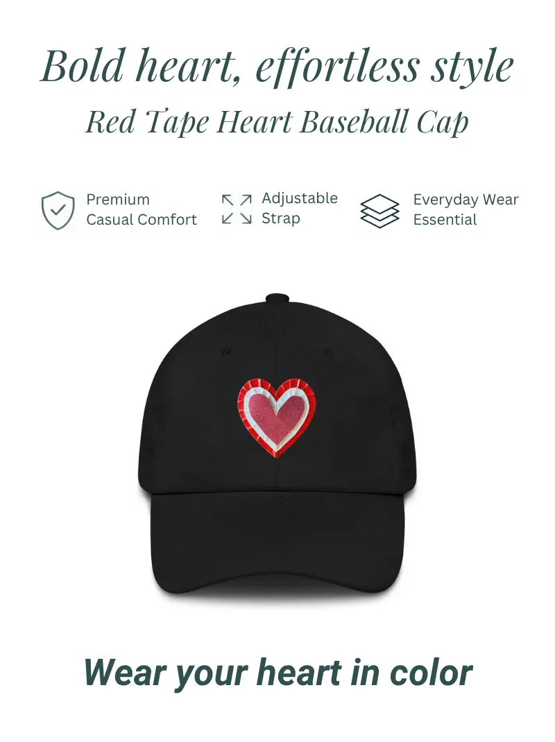 Red Tape Heart Baseball Cap