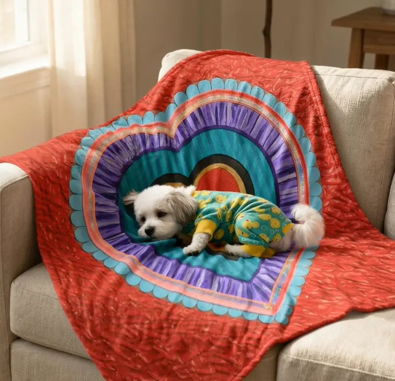 Heart Throw Blanket MLB Artist