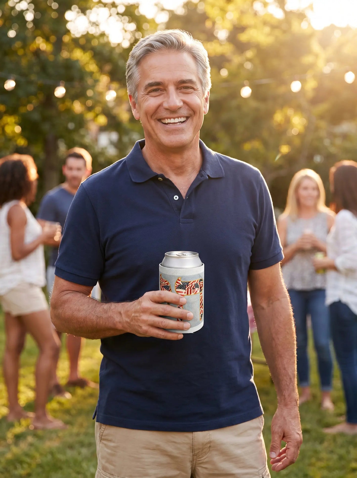 American Flag Chai Can Cooler