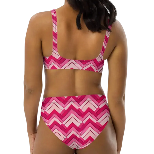 Pink Deco High-Waisted Bikini