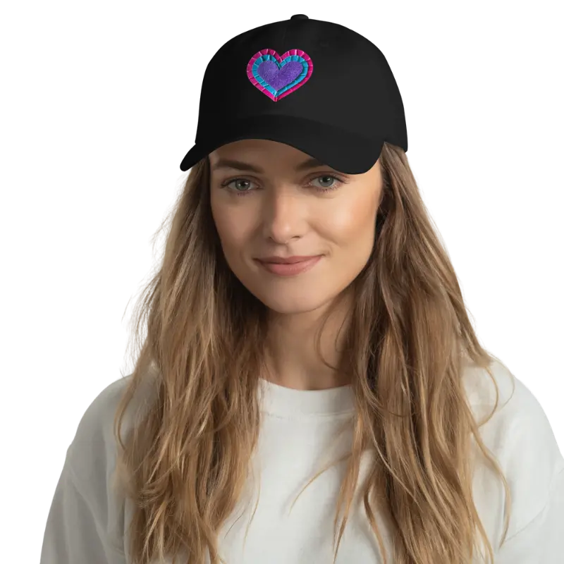 Purple Tape Heart Baseball Cap