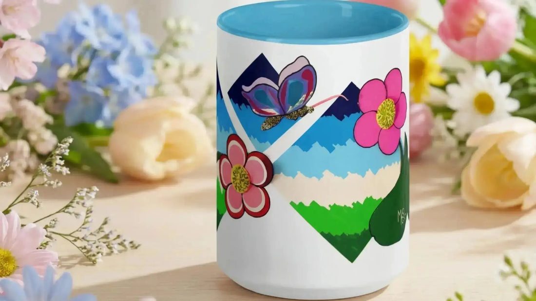 Floral Art Mug by MLB Artist — Original Flower Art Coffee Mug Collection