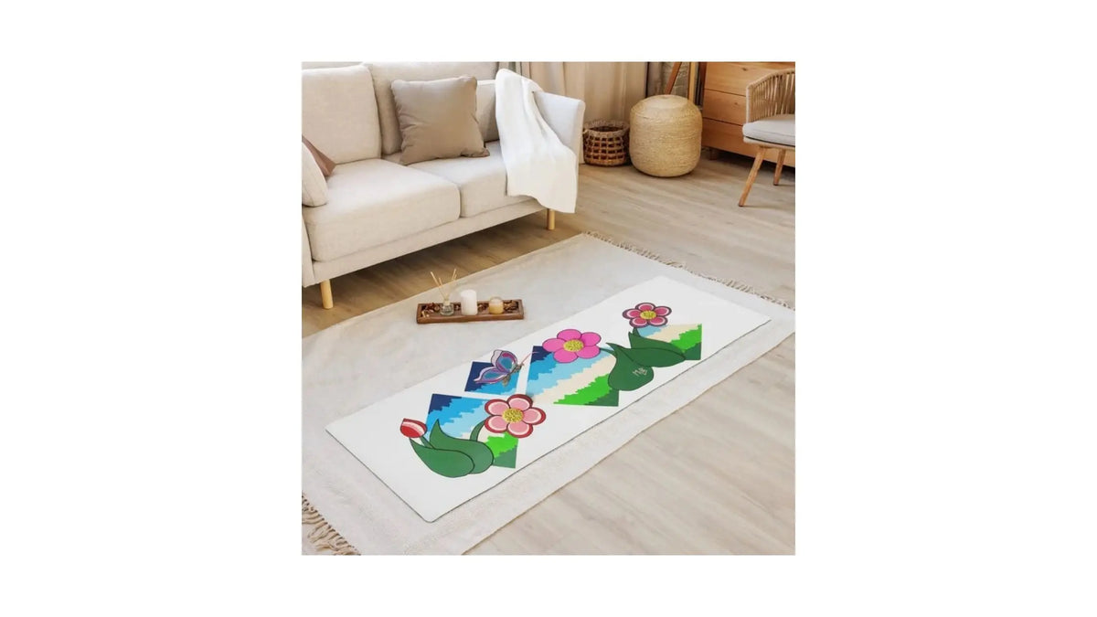 Flower Print Yoga Mat As A Non-Slip Yoga Mat With A Floral Design